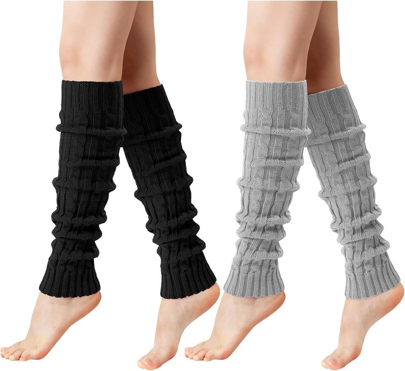 Pleneal Leg Warmers for Women - 1/2/3 Pairs Fashion Cable Knit Warm Leg Warmers 80s Accessories for Party Sports Yoga - Image 1